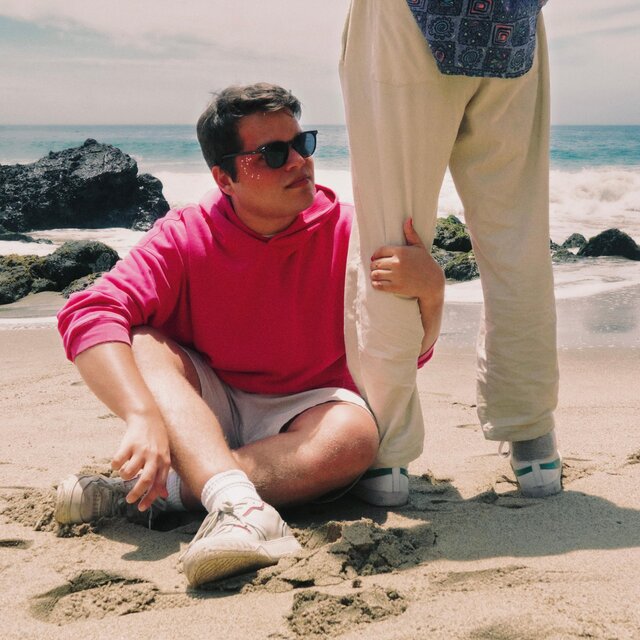 man on the malibu sand