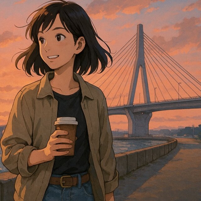 Lights and Wave Sounds (6) [Lo -Fi Hip Hop: Early Summer in Aomori - Embraced by Mist, Green, and Bridges, Ambient BGM]