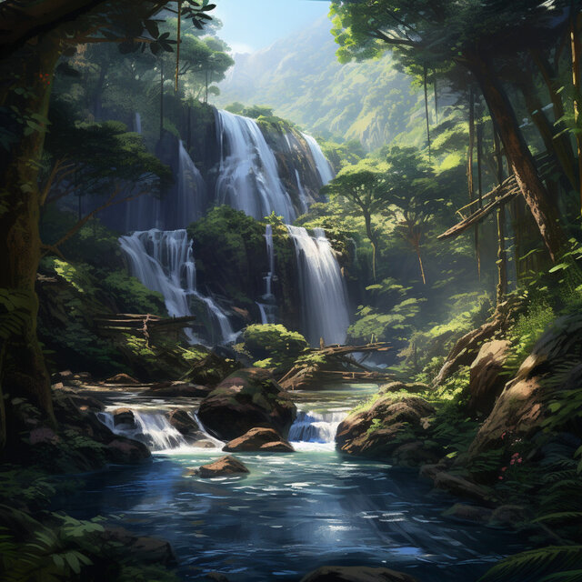 Nature's White Noise Haven: Soothing Falls Symphony