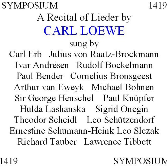 Loewe: A Lieder Recital
