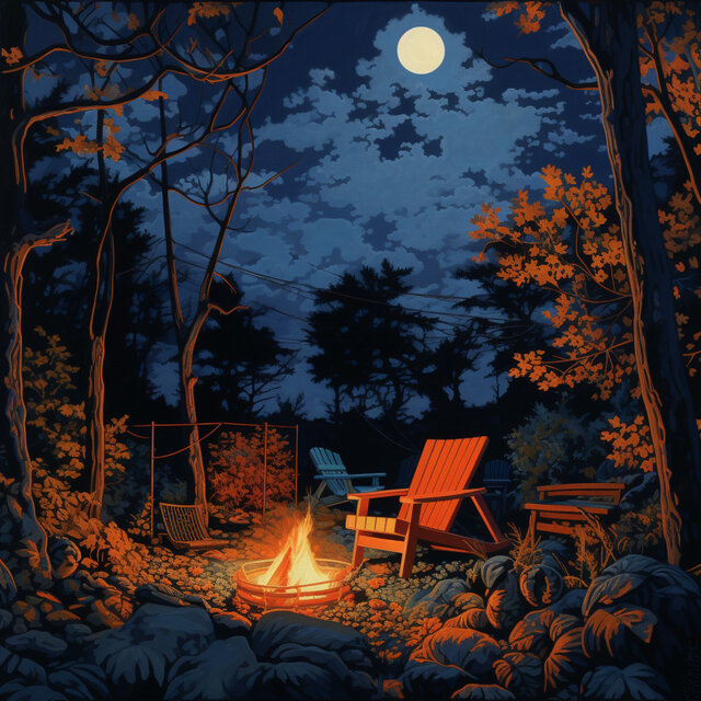 Embers of Serenity: Relaxing by the Campfire