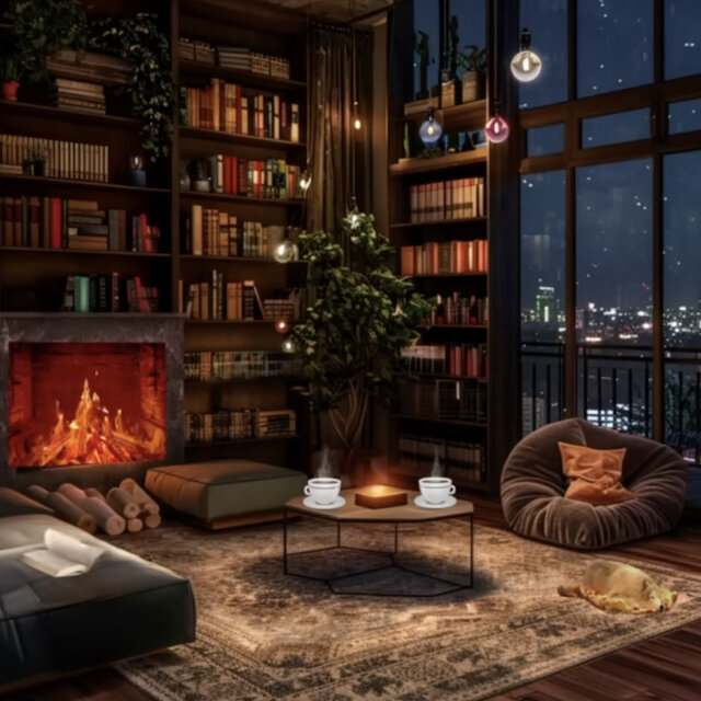 ASMR Gentle Rain & Crackling Fireplace for Sleep & Relaxation