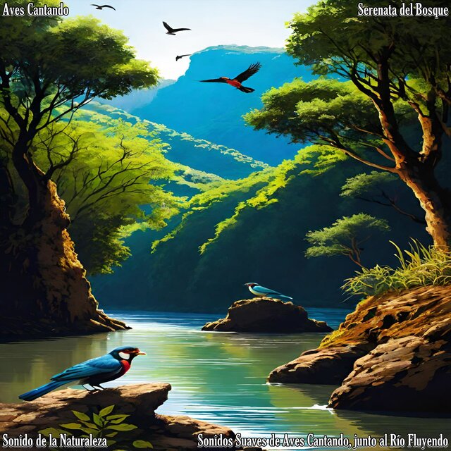 Sonidos Suaves de Aves Cantando, Junto al Río Fluyendo