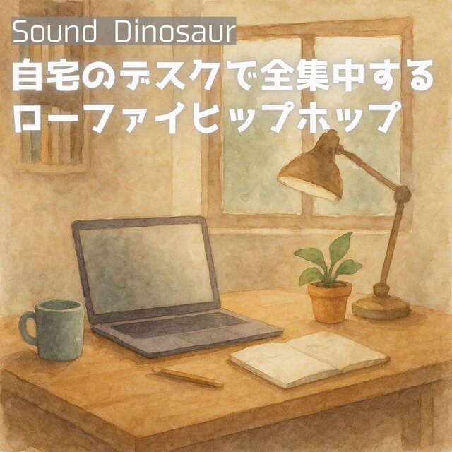 自宅のデスクで全集中するローファイヒップホップ