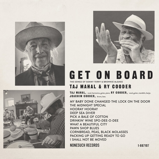 Cover art for album GET ON BOARD by Taj Mahal, Ry Cooder