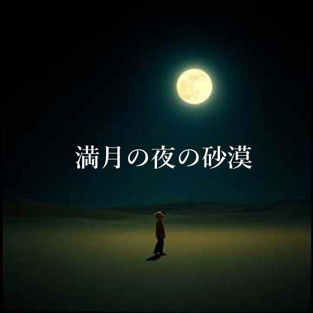 Desert on the night of a full moon