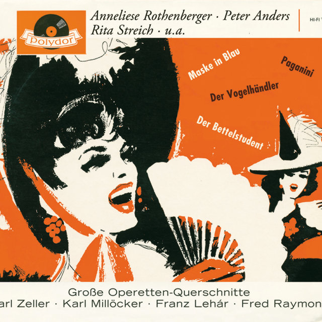 4 Operettenquerschnitte - Der Vogelhändler, Der Bettelstudent, Paganini, Maske in Blau