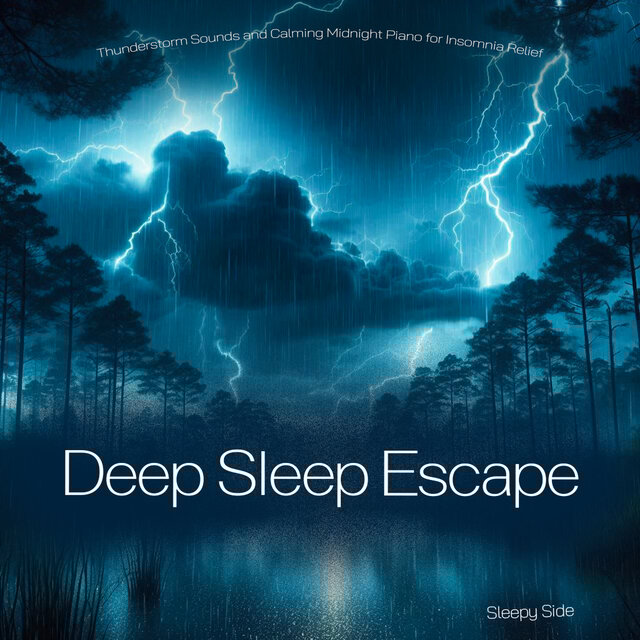 Deep Sleep Escape - Thunderstorm Sounds and Calming Midnight Piano for Insomnia Relief