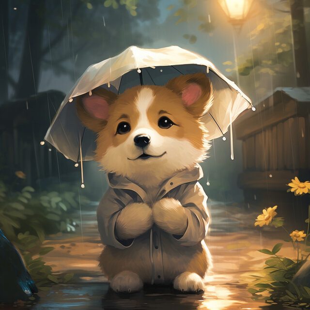 Paseo De Lluvia: Melodías Relajantes Para Perros
