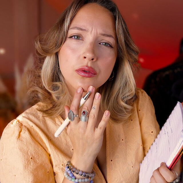 ASMR personal style consultation (make up application, velcro hair rollers, clothing adjustments)