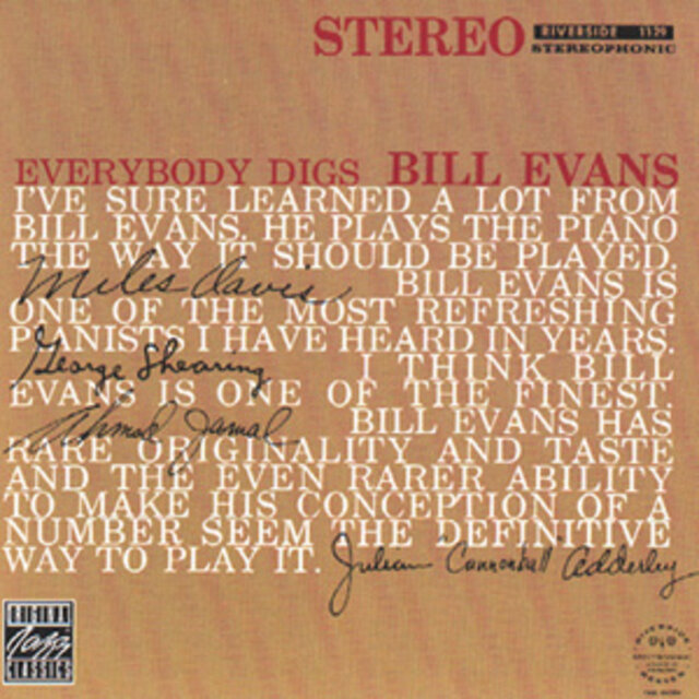 Cover art for album Everybody Digs Bill Evans by Bill Evans