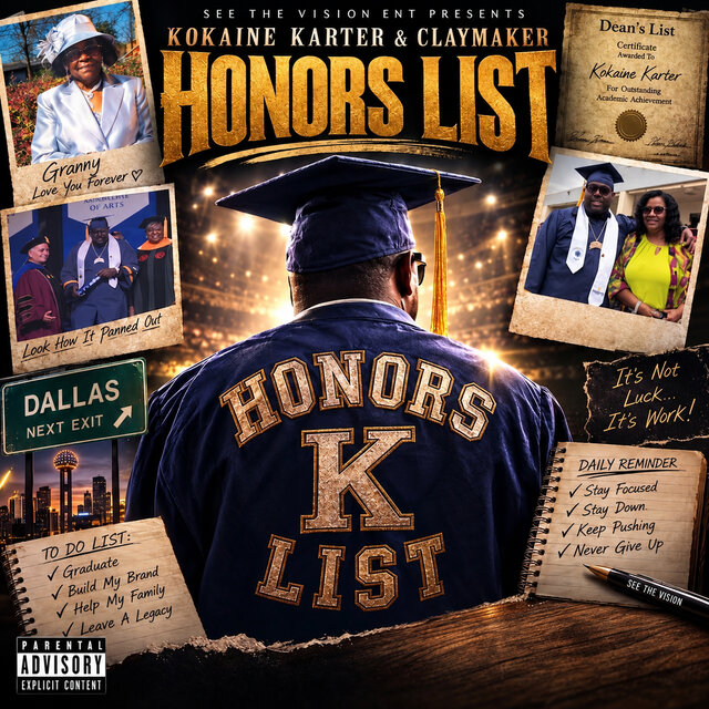 Cover art for album Honors List by Kokaine Karter, Claymaker