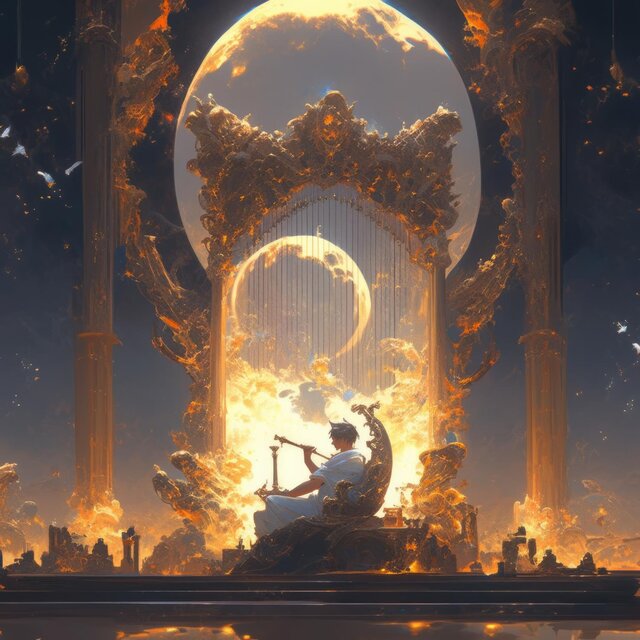 繁华都市与梦幻箜篌