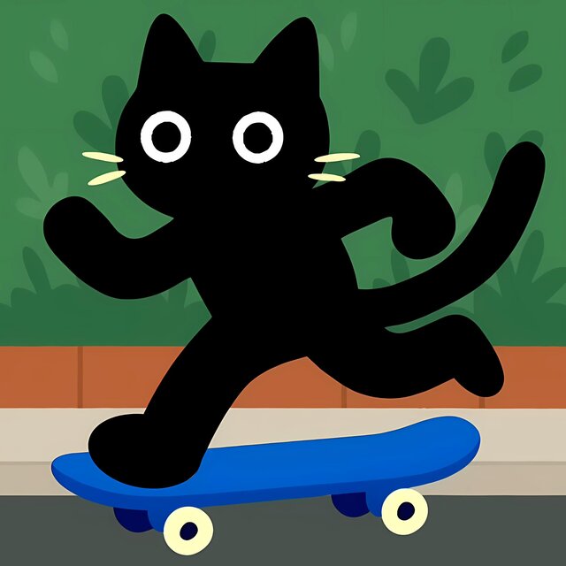 cat on wheels.