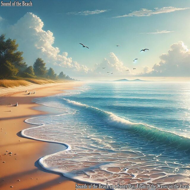 Sounds of the Beach on a Sunny Day, Foam of the Waves on the Coast