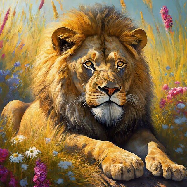 Spring Lion -Created with Udio-