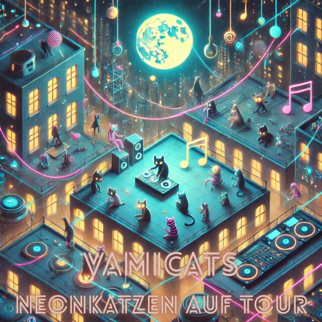 Neonkatzen auf Tour