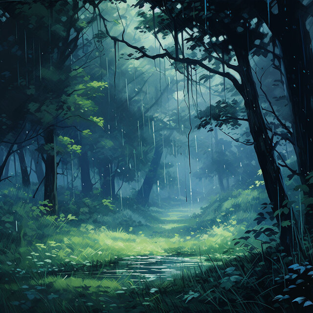 Nature's Rejuvenating Rain in the Forest