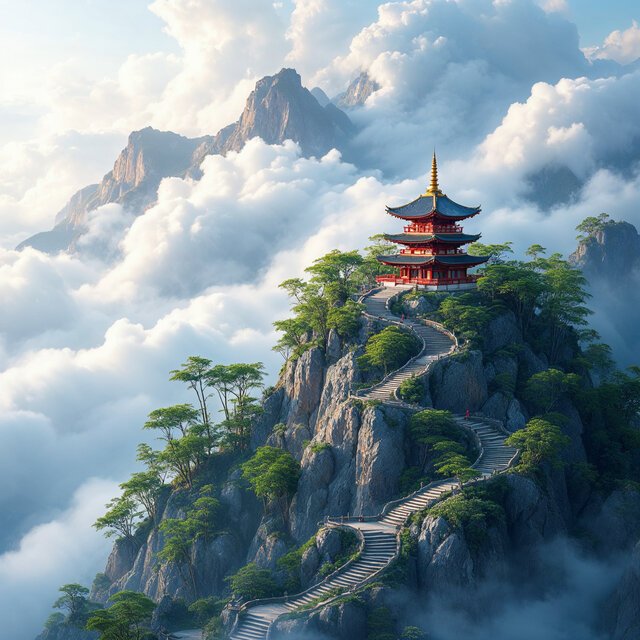 红日出山
