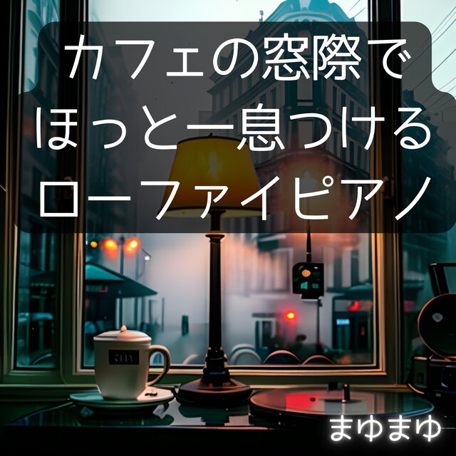 カフェの窓際でほっと一息つけるローファイピアノ
