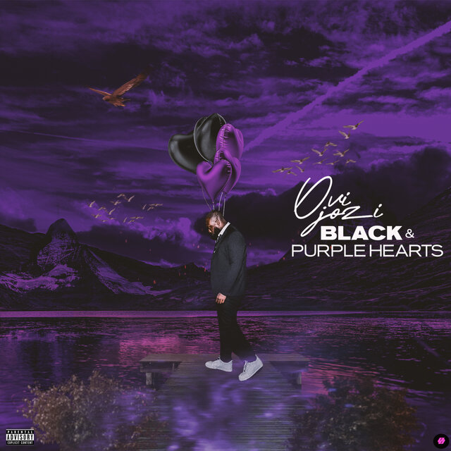 Black And Purple Hearts