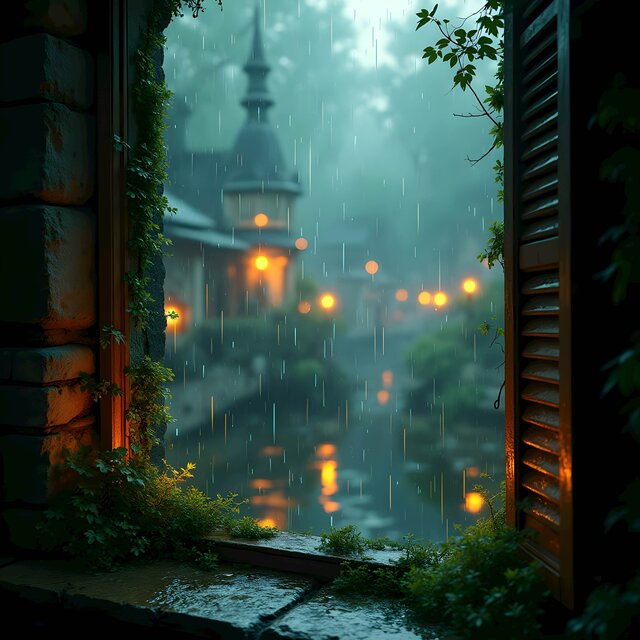 Gentle Rain Echoes: Restful Sleep Forest