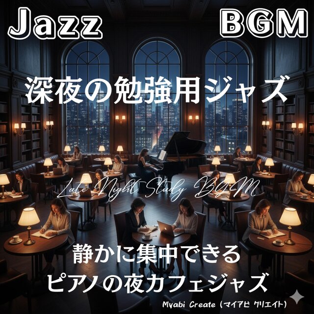深夜の勉強用ジャズBGM - 静かに集中できるピアノの夜カフェジャズ 作業用 店舗用 Jazz