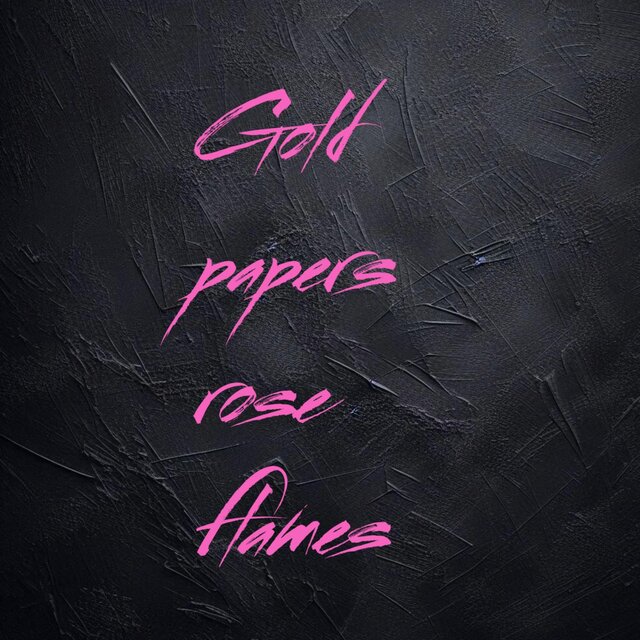 Gold papers rose flames