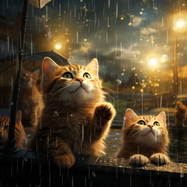 Cat Rain's Gentle Meows: Music in the Rain