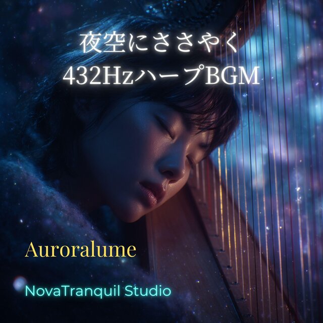 夜空にささやく432HzハープBGM