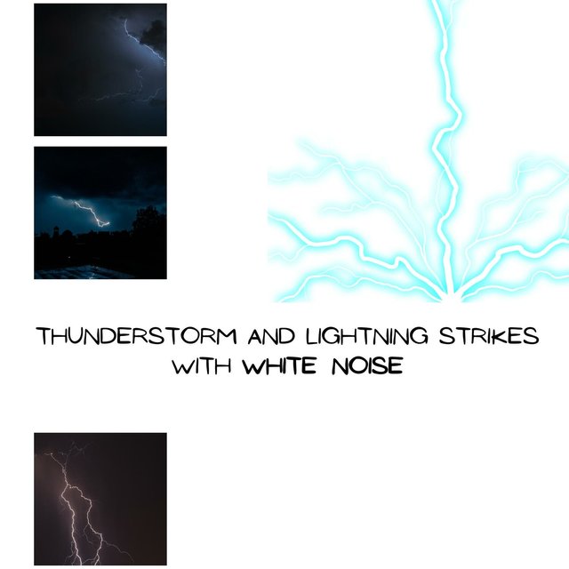 Thunderstorm and Lightning Strikes with White Noise, Loopable