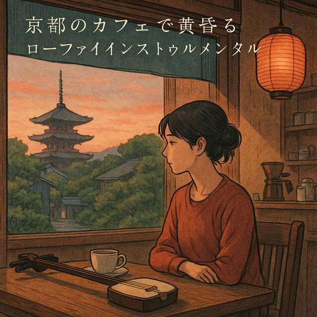 京都のカフェで黄昏るローファイインストゥルメンタル
