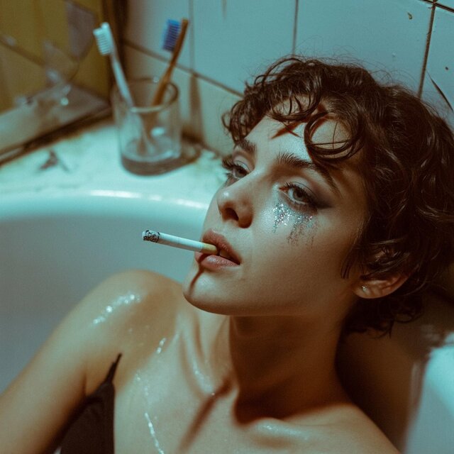 Ｓｍｏｋｉｎｇ　ａｌｏｎｅ　ｉｎ　ｂａｔｈｔｕｂ