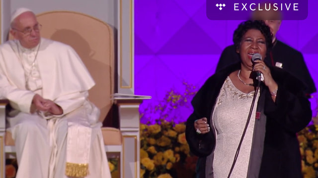 Aretha Franklin Performs at the Festival of Families for Pope Francis in 2015