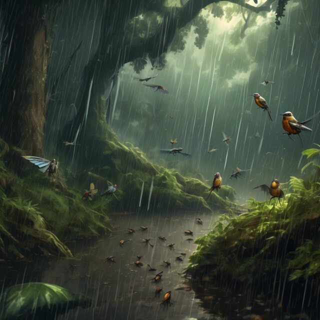 Meditative crickets and rain