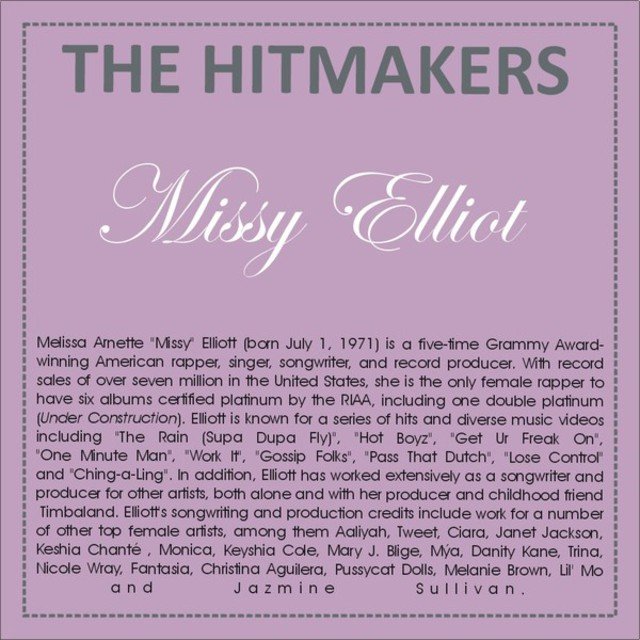 Hits Written by Missy Elliott