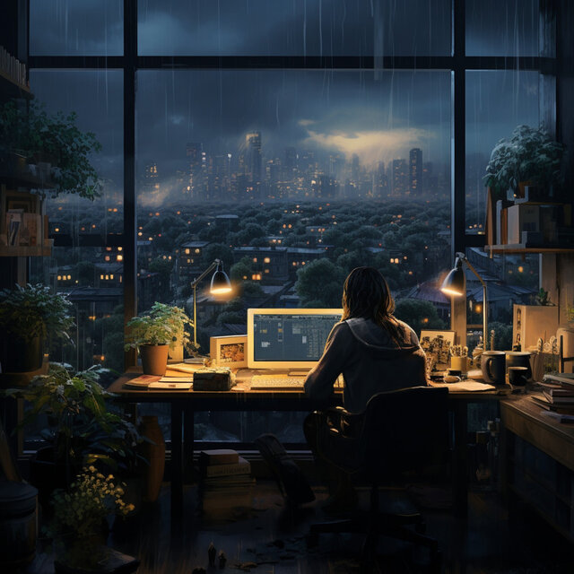Rain Rhythm: Productive Work Harmony