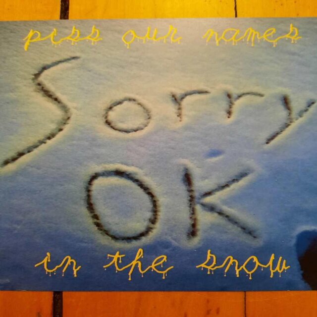 sorry ok piss our names in the snow