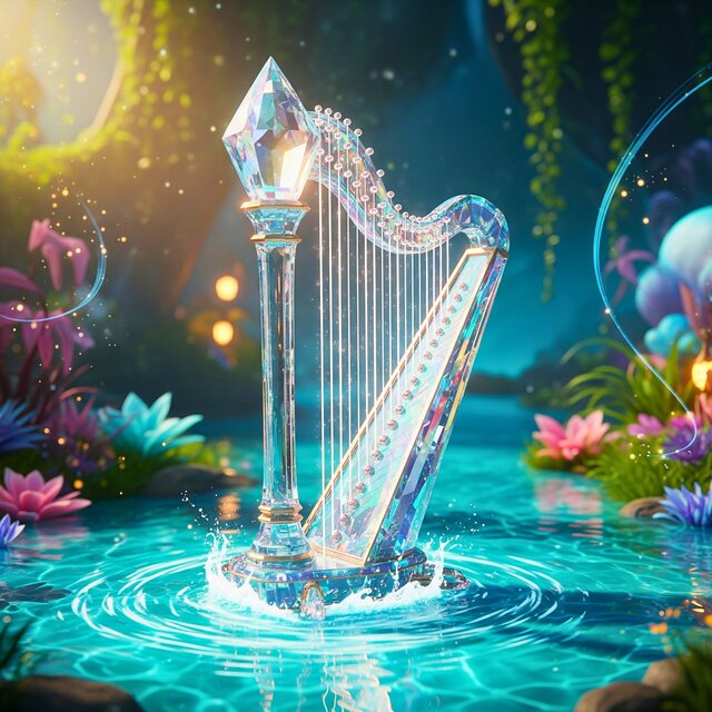 Crystal Harp in Enchanted Waters