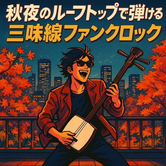秋夜のルーフトップで弾ける三味線ファンクロック