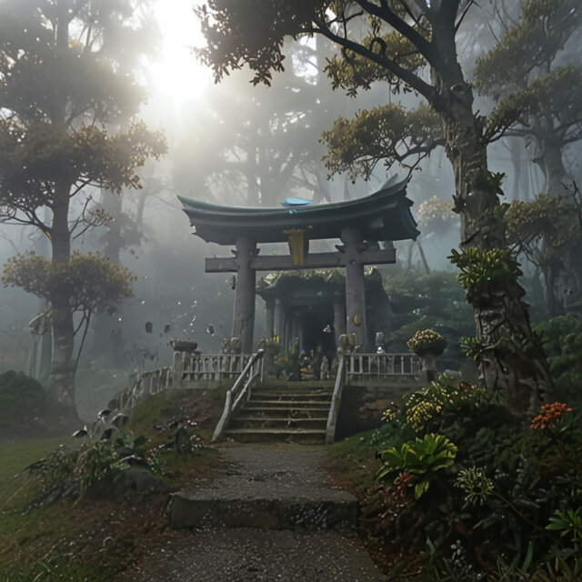 Japanese spiritual misty Shinto (Acoustic)
