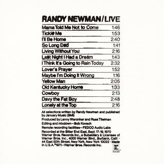 Randy newman good old boys rare books