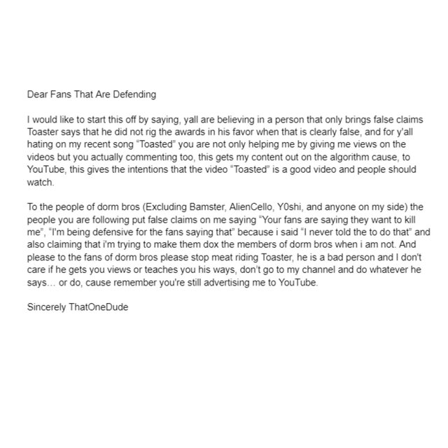 Dear His Fans