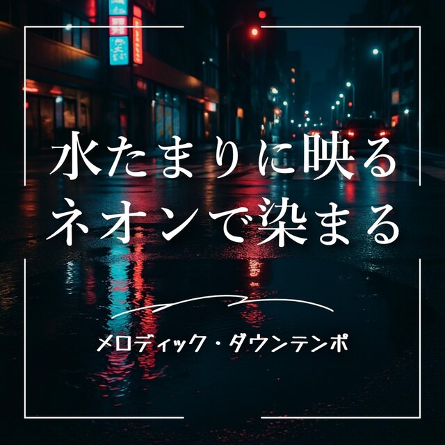水たまりに映るネオンで染まるメロディック・ダウンテンポ