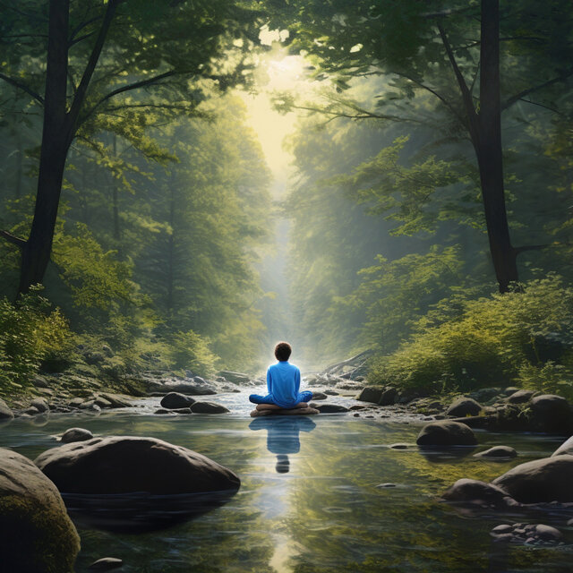 Serenidad A Orillas Del Río: La Paz De La Meditación