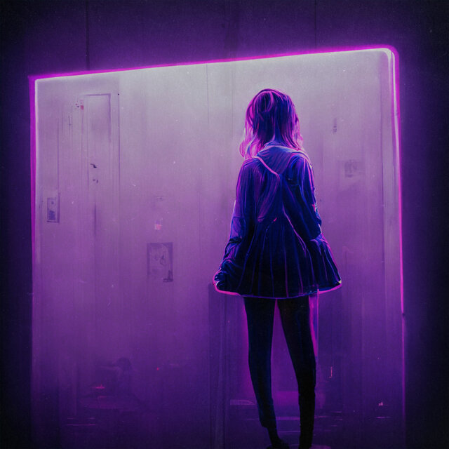 neon anime girl