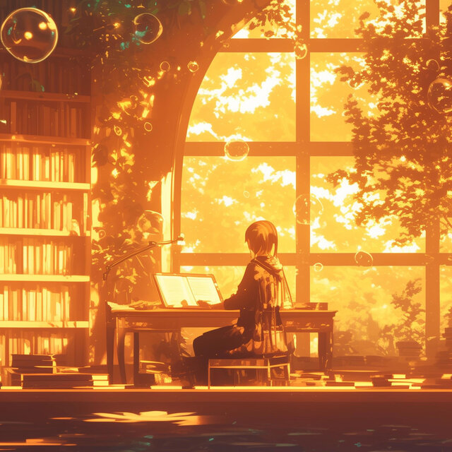 夜の図書館で考えごとをするときのローファイ