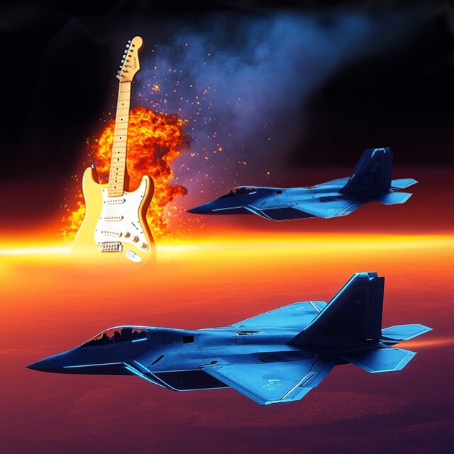 FIRE GUITAR SKY RAPTORS