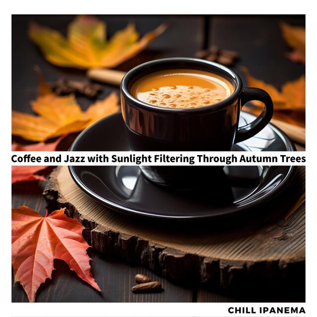 Coffee and Jazz with Sunlight Filtering Through Autumn Trees