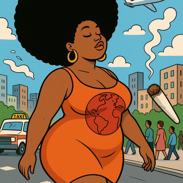 I Walk Rough And Tough N My Afro Stuff